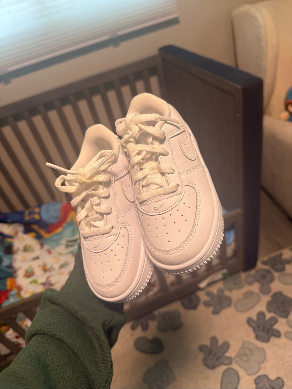 Air Force 1s Kids White Sneakers with Classic Swoosh - Youth Athletic Shoes